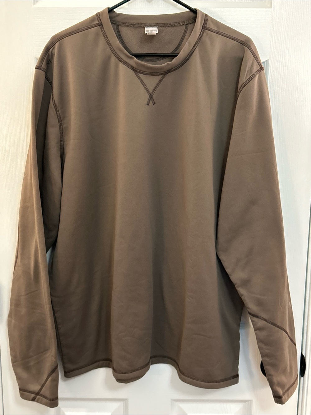 Quechua Brown Fleece Lined Thermal Crewneck Pullover Men’s 2XL Hiking